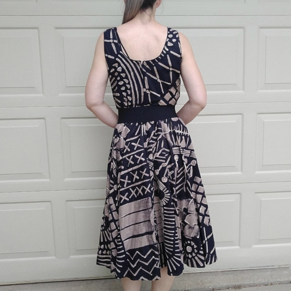 vintage SLEEVELESS DRESS WITH POCKETS 1980's M - Picture 8 of 10